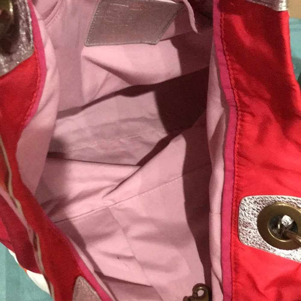 Coach Multicolor Pop Art Tote — Red, Pink, Orange, White
